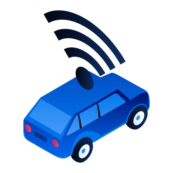 Moderne driverless auto pictogram, isometrische stijl — Stockvector