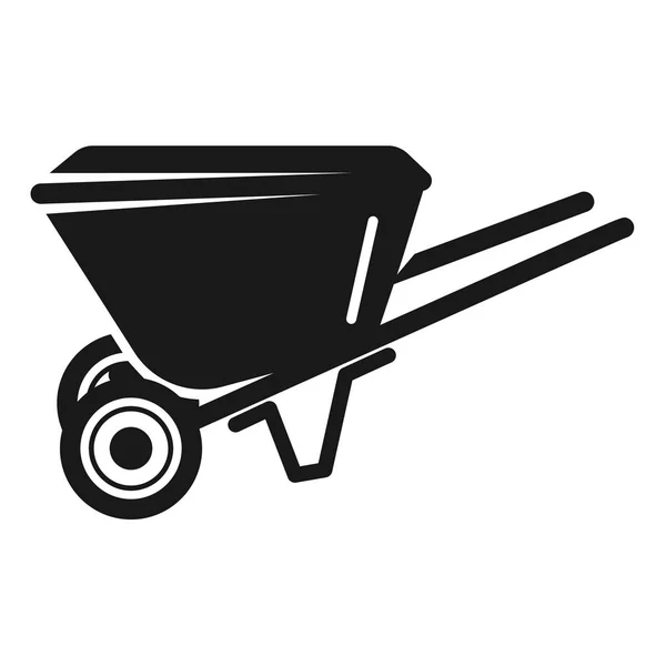 Garden wheelbarrow icon, simple style — Stock Vector