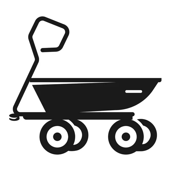 Trail kruiwagen pictogram, eenvoudige stijl — Stockvector