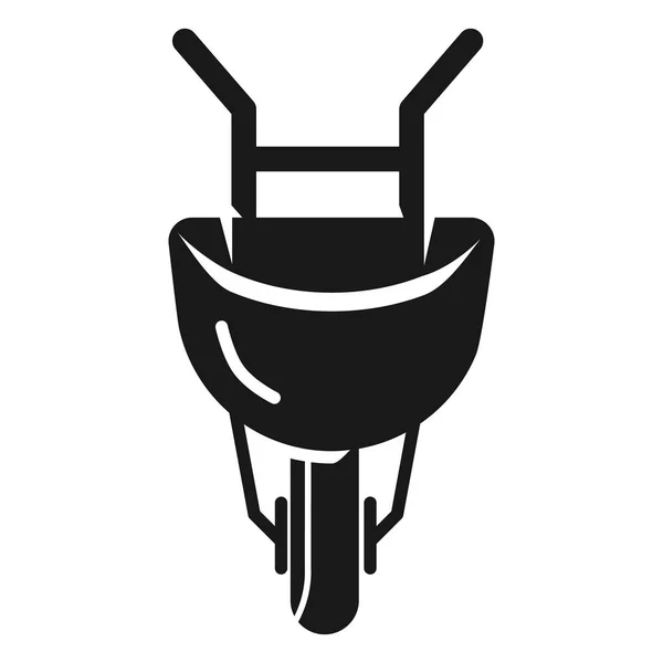 Voorste kruiwagen pictogram, eenvoudige stijl — Stockvector