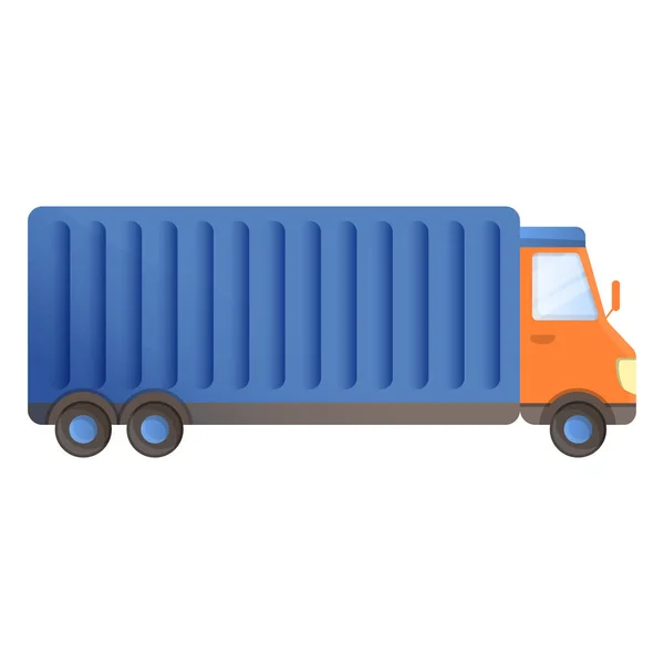 Ikon pengiriman paket truk, gaya kartun - Stok Vektor