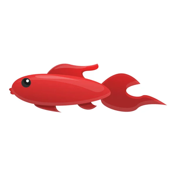 Icône poisson rouge, style dessin animé — Image vectorielle