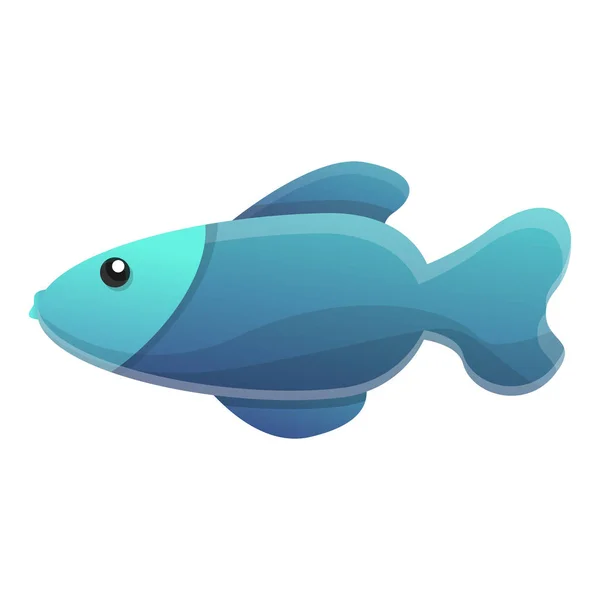 Blue exotic fish icon, cartoon style — Stock Vector