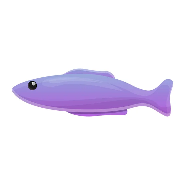 Gradient purple fish icon, cartoon style — Stock Vector