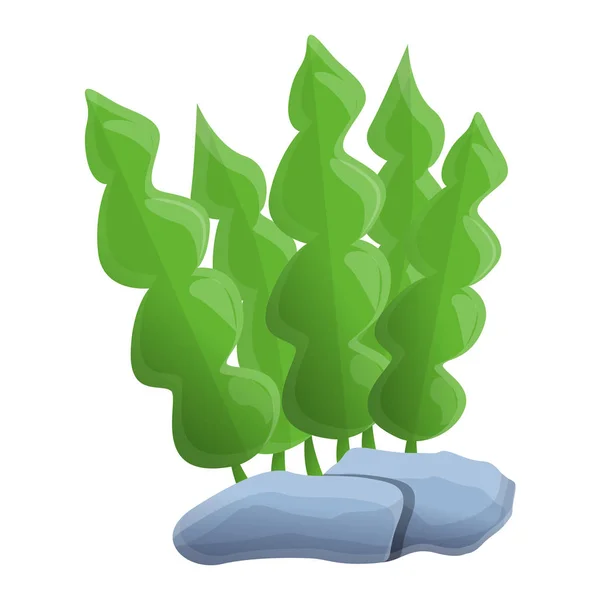 Aquarium leaf plant icon, cartoon style — Stock Vector