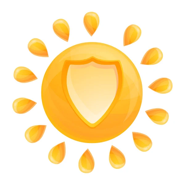 Sun protect icon, cartoon style — Stock Vector