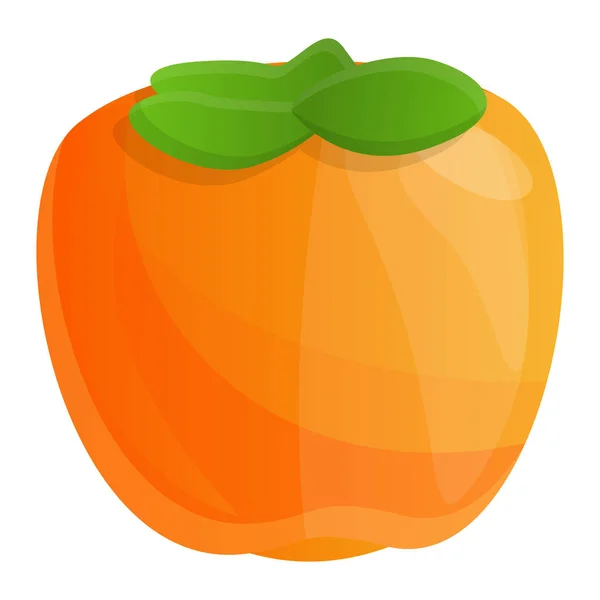 Exotische Persimmon-Ikone, Cartoon-Stil — Stockvektor