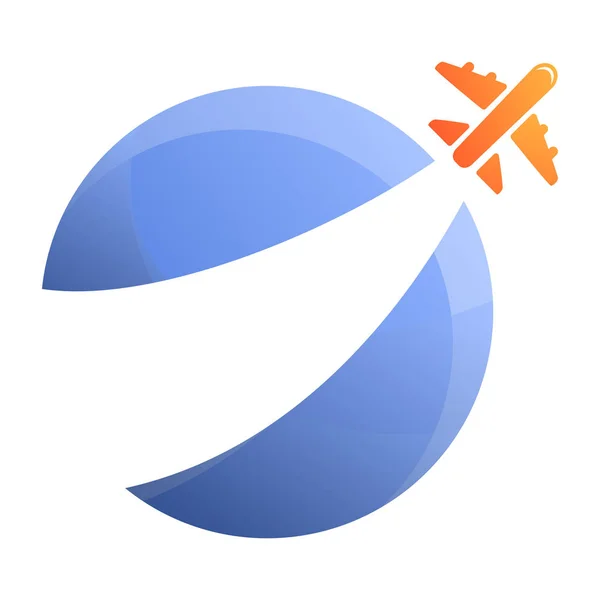 Fly air travel agency icon, cartoon stil — Stockvektor