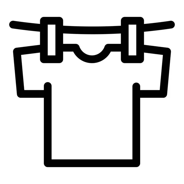 Tshirt on rope icon, outline style — Stock Vector