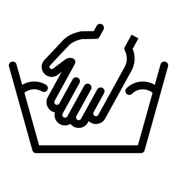 Handwäsche normales Symbol, Umriss Stil — Stockvektor