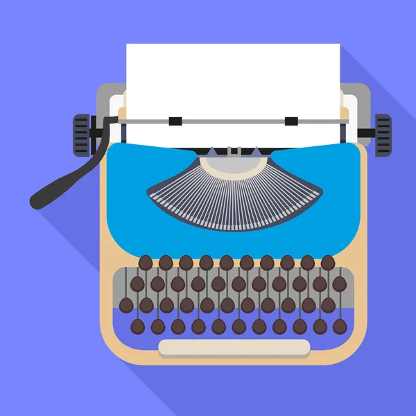 Typewriter icon, flat style — Stock Vector