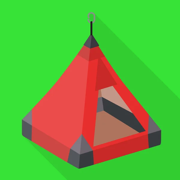 Icona tenda escursionismo, stile piatto — Vettoriale Stock