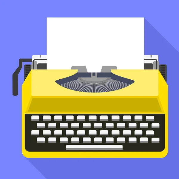 Icono de máquina de escribir vintage, estilo plano — Vector de stock