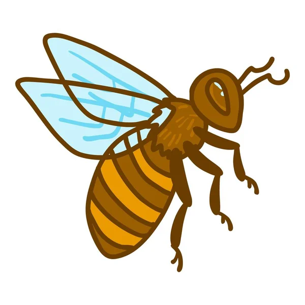 Icono de abeja reina, estilo dibujado a mano — Vector de stock