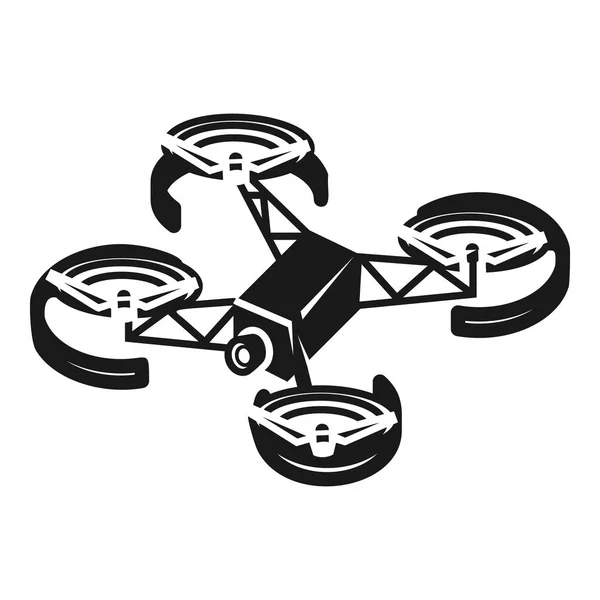 Quadcopter with camera icon, simple style — Stock Vector