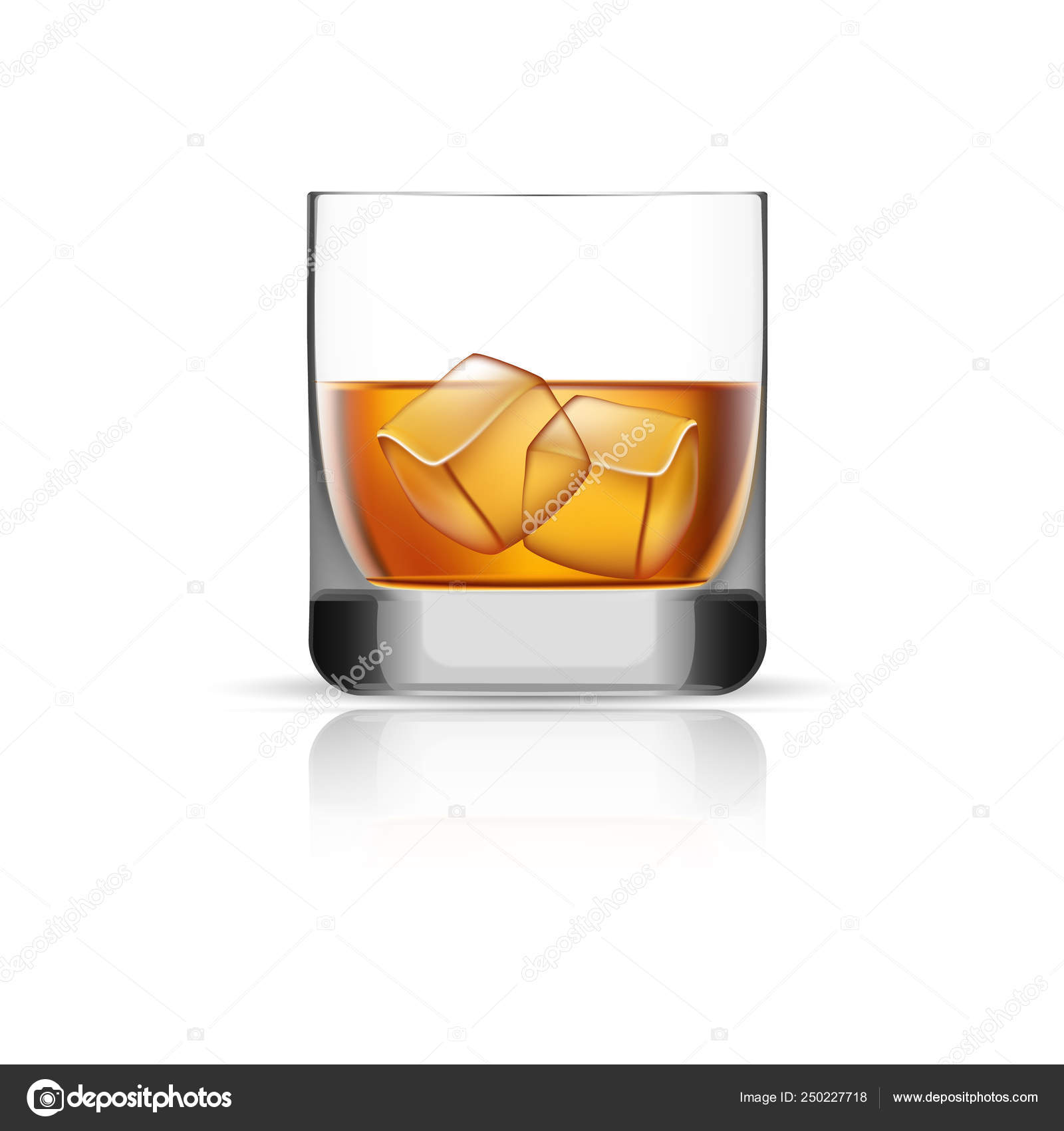 Whisky glass ice cubes icon, realistic style Stock Vector by ©Nsit0108  250227718