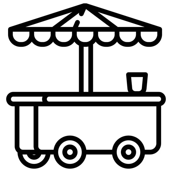 Ijs kiosk pictogram, Kaderstijl — Stockvector