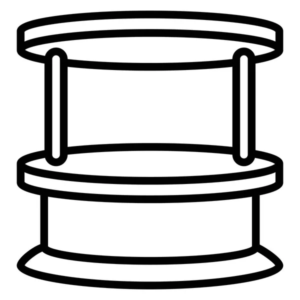 Houten kiosk pictogram, Kaderstijl — Stockvector