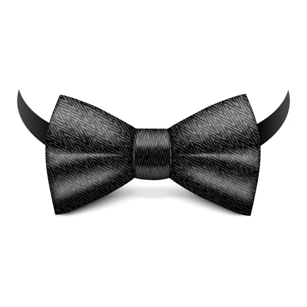 黒のネクタイ アイコン、現実的なスタイル — ストックベクタ