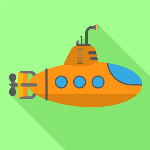 Periscope submarine icon, flat style — Stock Vector