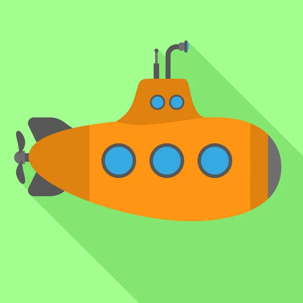 Icono submarino naranja, estilo plano — Vector de stock