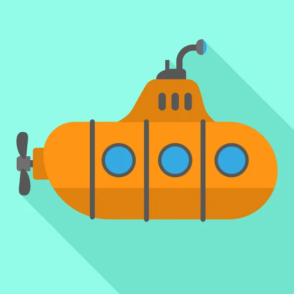 Periscopio icono submarino retro, estilo plano — Vector de stock