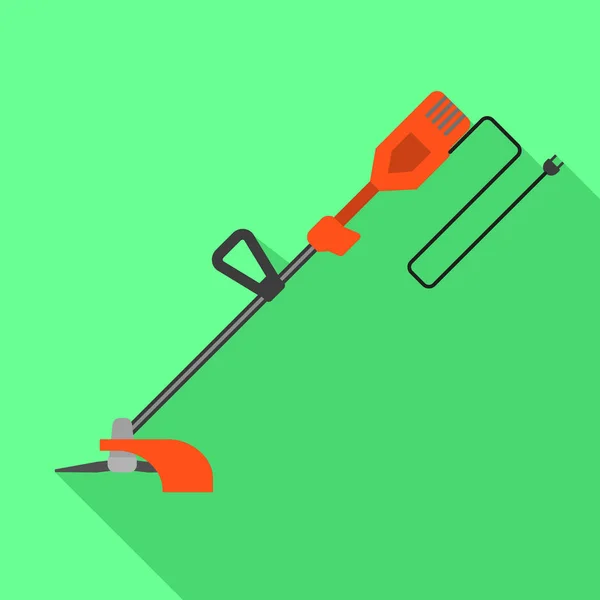 Grass trimmer icon, flat style — Stock Vector