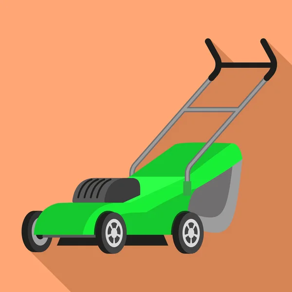 Electric lawnmower icon, flat style — Stock Vector