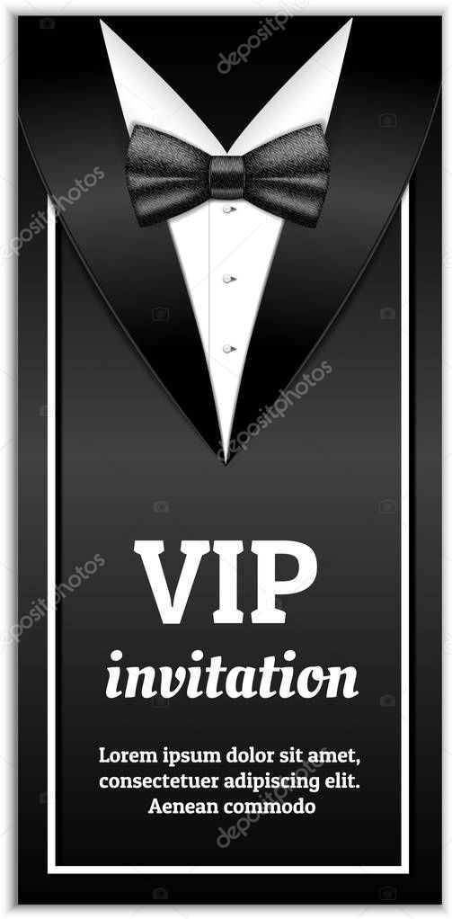 Elegant vip invitation banner, realistic style