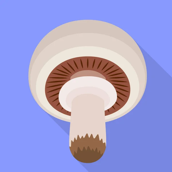 Forest champignon icon, flat style — Stock Vector