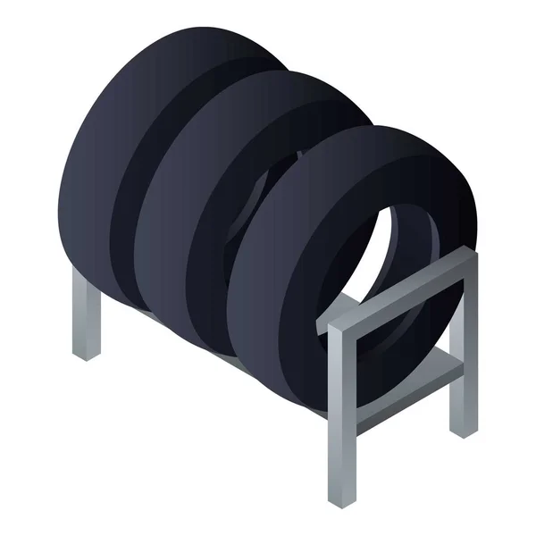 Reifen auf Gepäckträger-Symbol, isometrischer Stil — Stockvektor