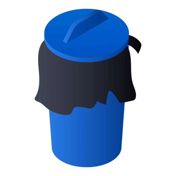 Garbage bin pictogram, isometrische stijl — Stockvector