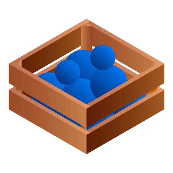 Ballen in hout vak pictogram, isometrische stijl — Stockvector