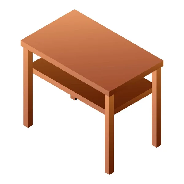 Ahşap masa simgesi, izometrik stili — Stok Vektör