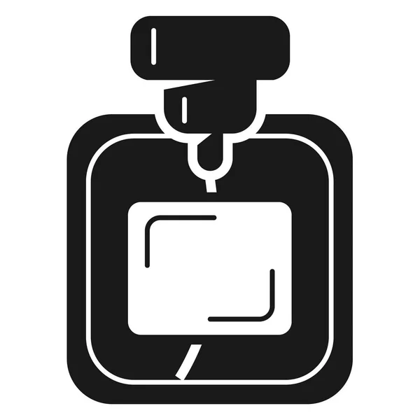 Fyrkantig flaska parfym ikon, enkel stil — Stock vektor