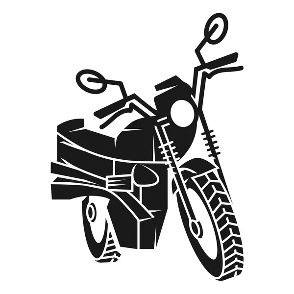 Icono de perspectiva de motocicleta clásica, estilo simple — Vector de stock