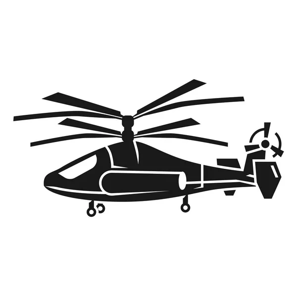 Dubbel propeller helikopter ikon, enkel stil — Stock vektor