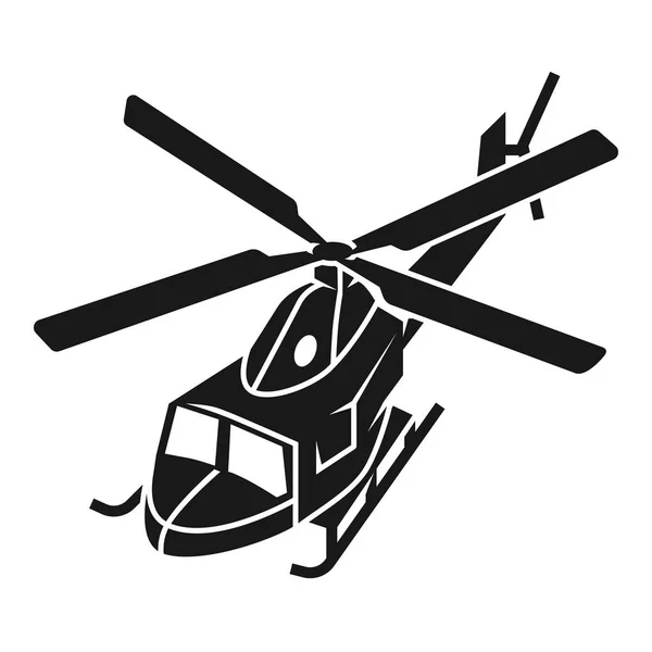 Military helicopter top view icon, simple style — Stock Vector