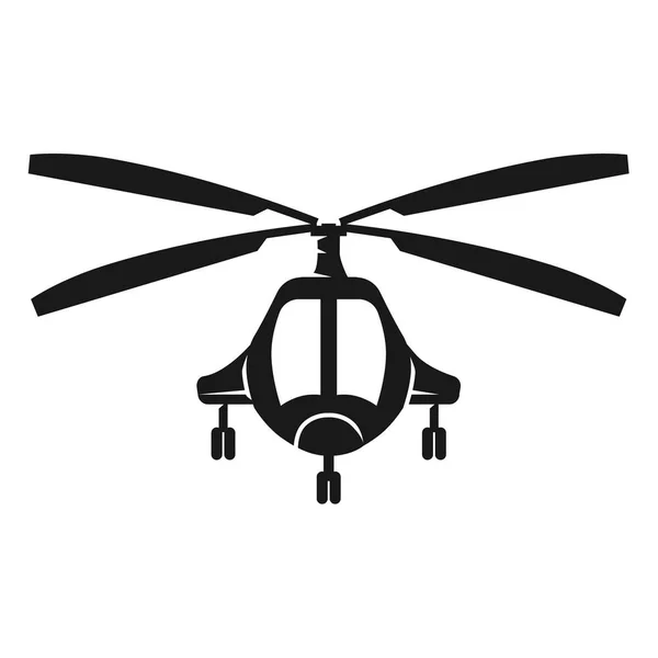 Elicottero passeggero icona vista frontale, stile semplice — Vettoriale Stock