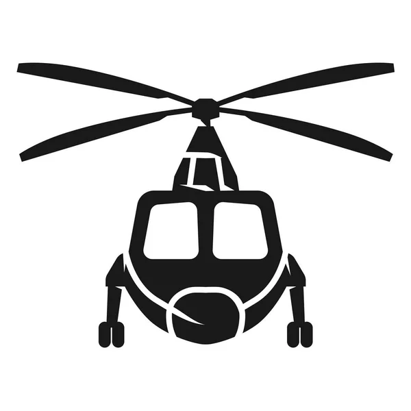 Helicóptero de carga no ícone da frente, estilo simples — Vetor de Stock