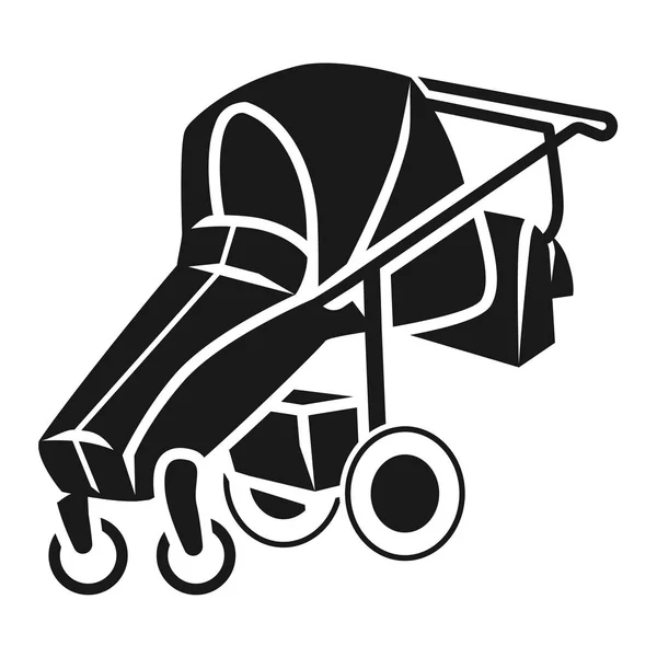 Foldable baby stroller icon, simple style — Stock Vector