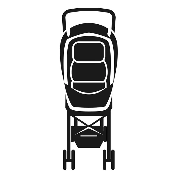 Baby wandelwagen stoel pictogram, eenvoudige stijl — Stockvector