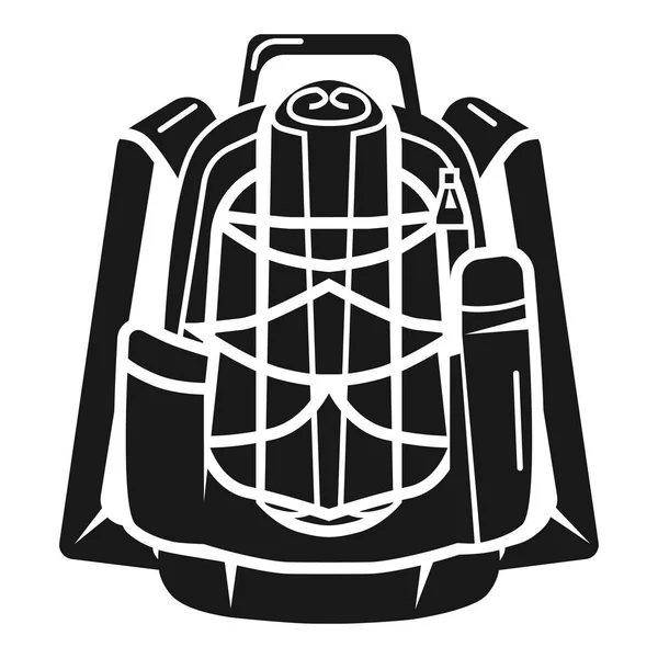 Icono de mochila turística, estilo simple — Vector de stock