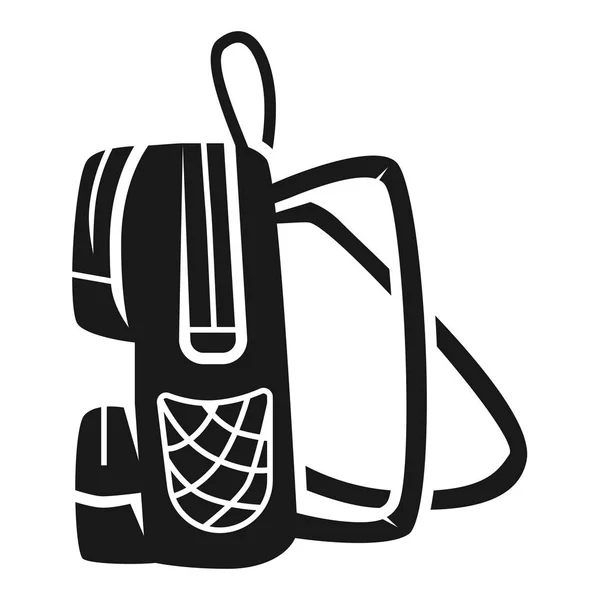 Studenten-Rucksack Seite Symbol, einfacher Stil — Stockvektor
