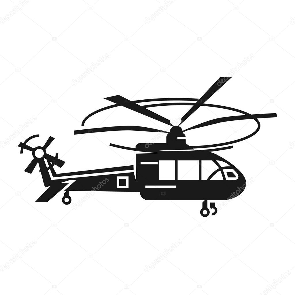 Passenger helicopter icon, simple style