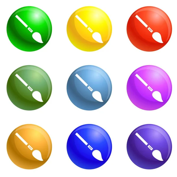 Brush paint tool icons set vector — Stock Vector