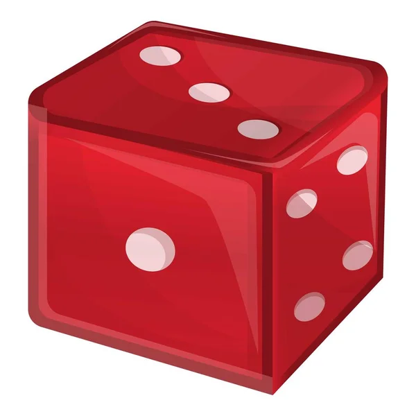 Piros kocka ikon, rajzfilm stílusú — Stock Vector