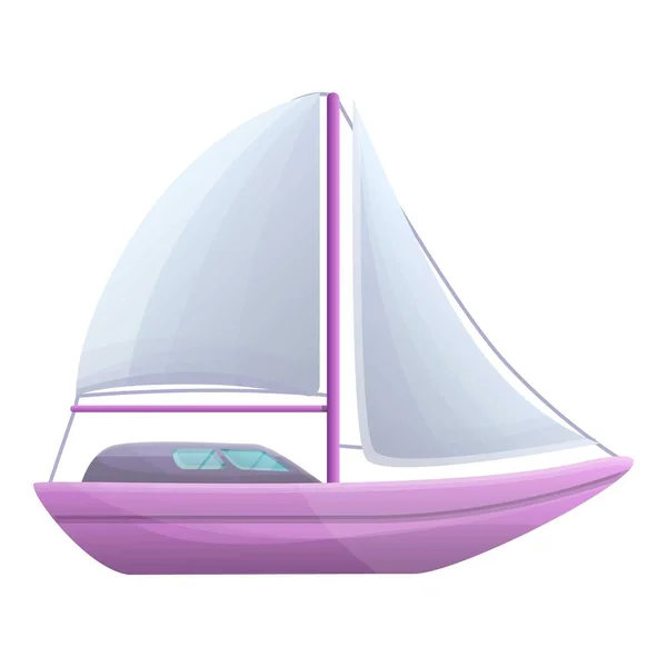 Sailboat icon, cartoon style — Stock Vector