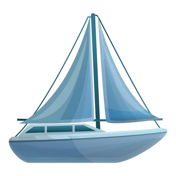 Meer Segelboot-Ikone, Cartoon-Stil — Stockvektor