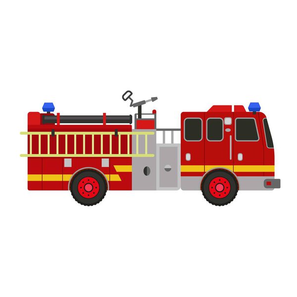 Fire fighter truck icon, flat style
